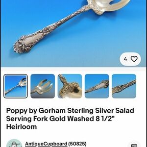 Gorham Sterling Silver and Gold Salad Fork